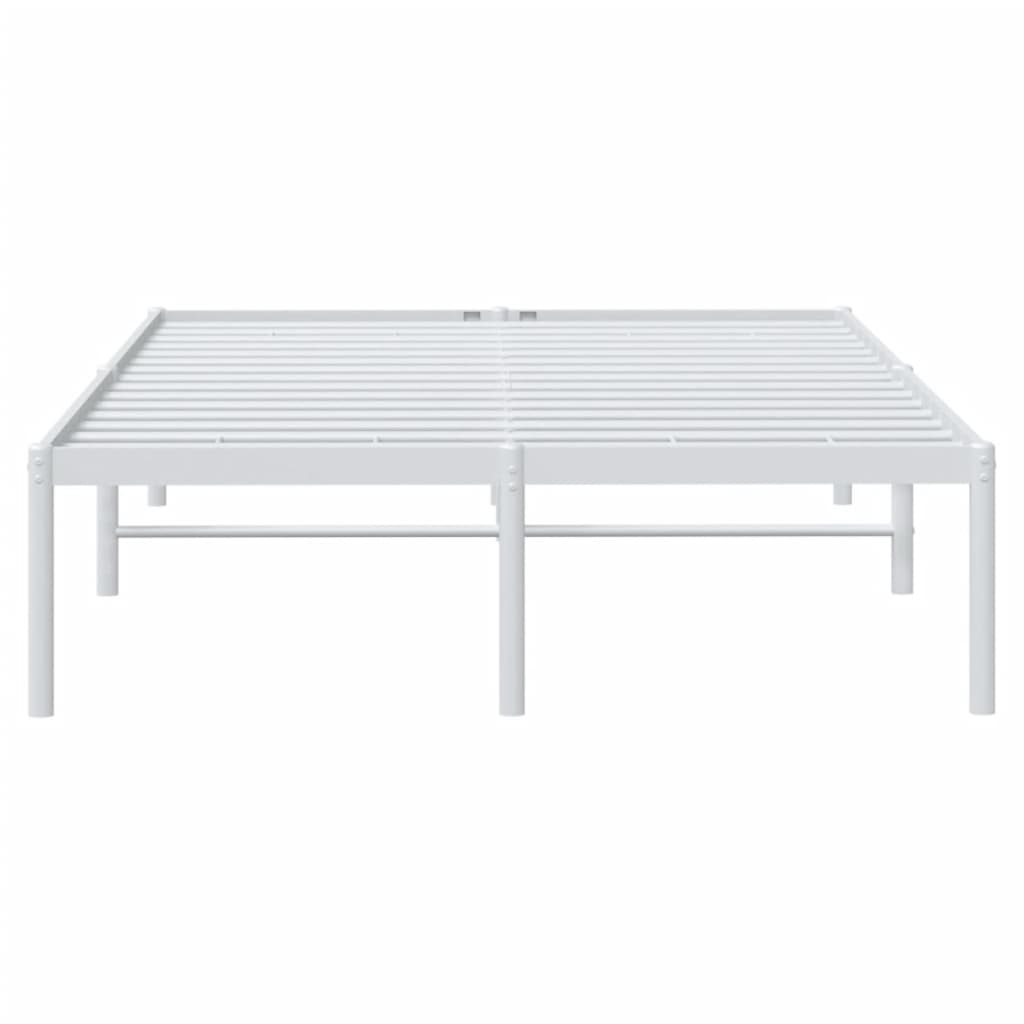 vidaXL Sengeramme i metall hvit 135x190 cm