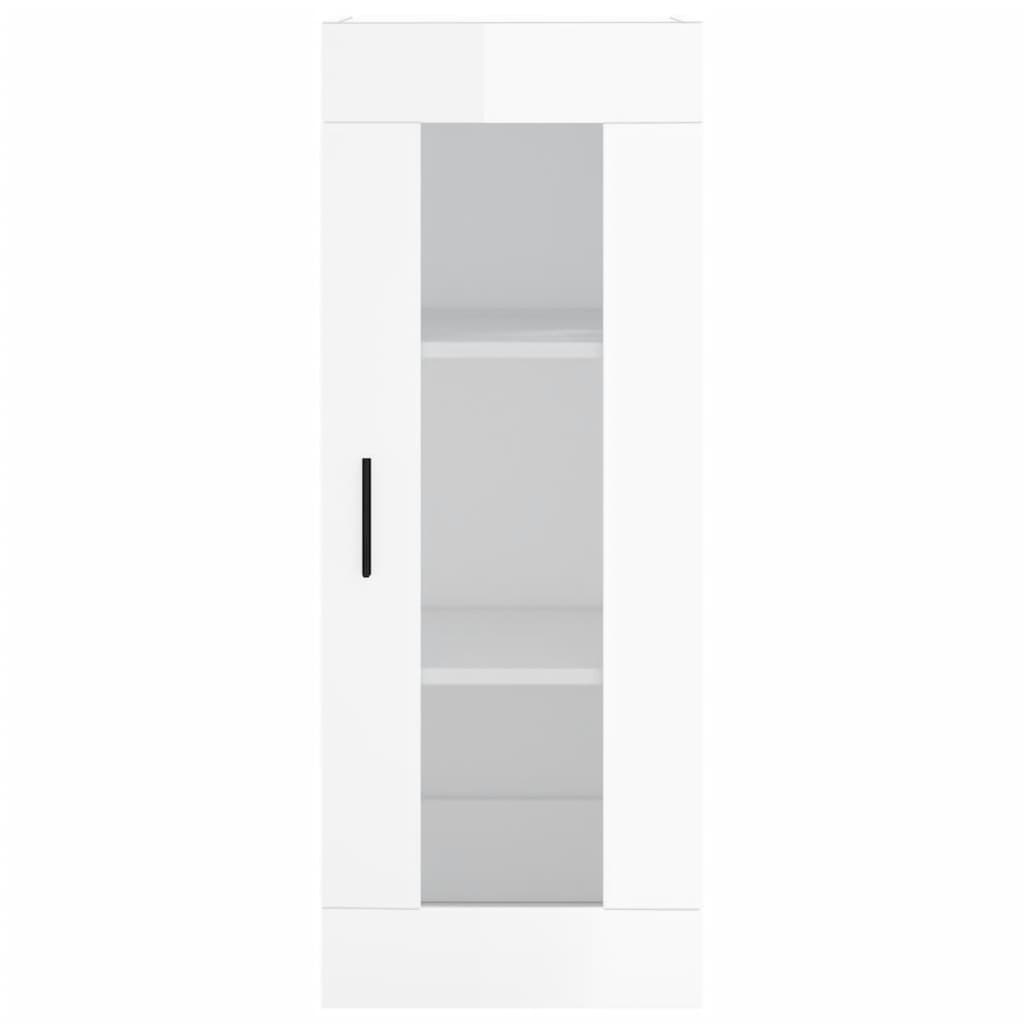 vidaXL Highboard høyglans hvit 34,5x34x180 cm konstruert tre