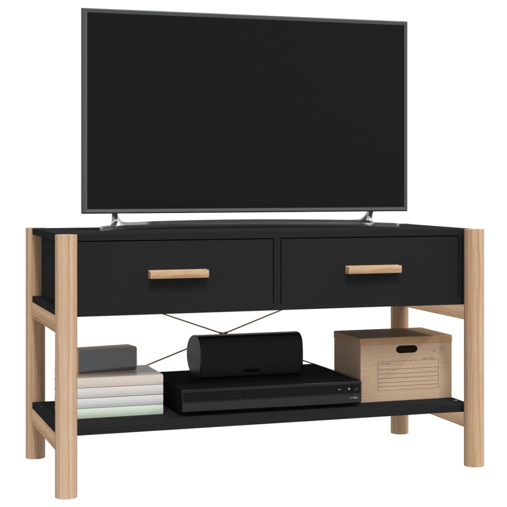 vidaXL TV-benk svart 82x38x45 cm konstruert tre