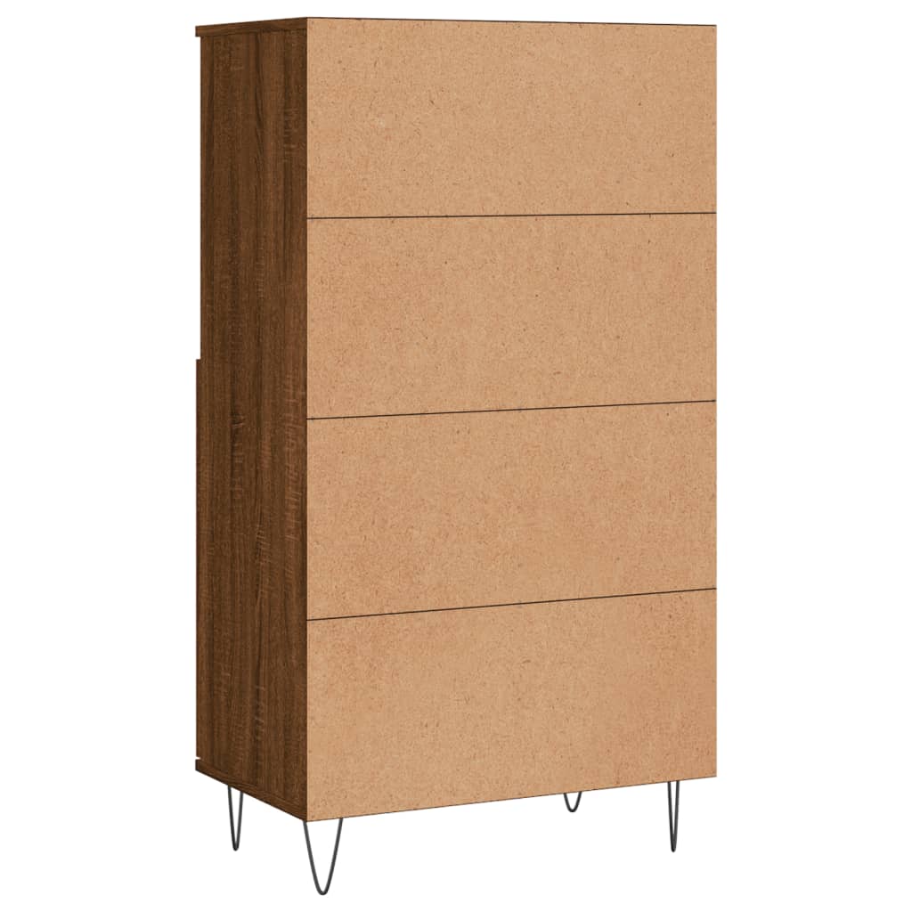 vidaXL Highboard brun eik 60x36x110 cm konstruert tre