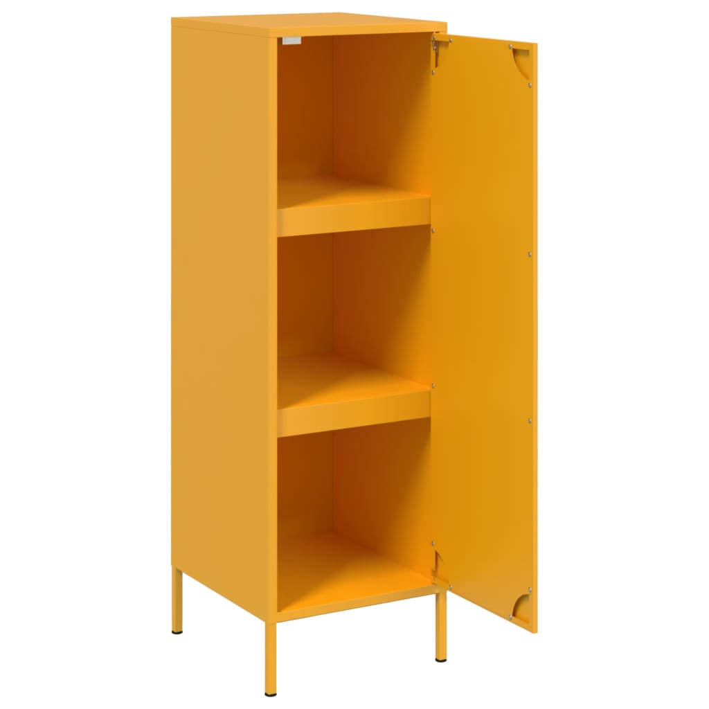 vidaXL Highboard sennepsgul 36x39x113 cm stål