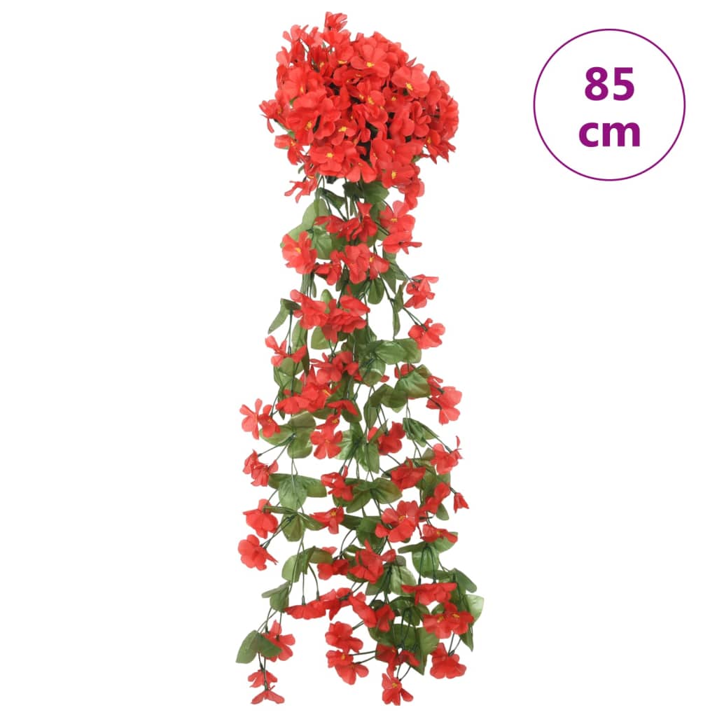 vidaXL Blomsterkranser for jul 3 stk rød 85 cm