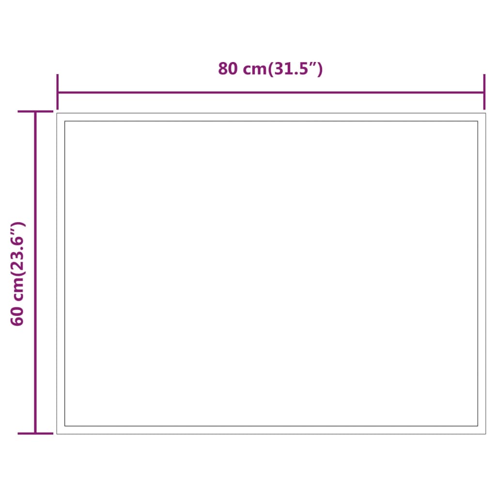 vidaXL Baderomsspeil med LED 60x80 cm