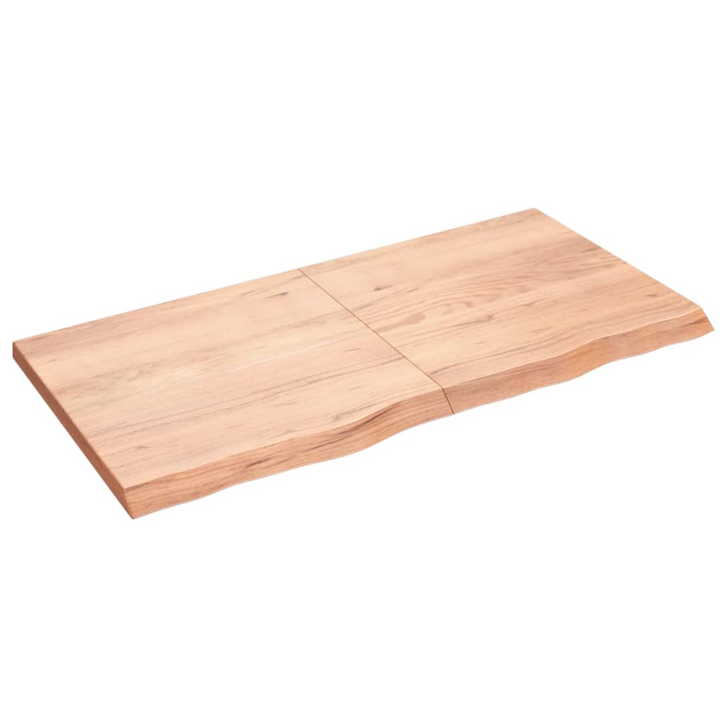 vidaXL Benkeplate til bad lysebrun 120x60x(2-4) cm behandlet heltre