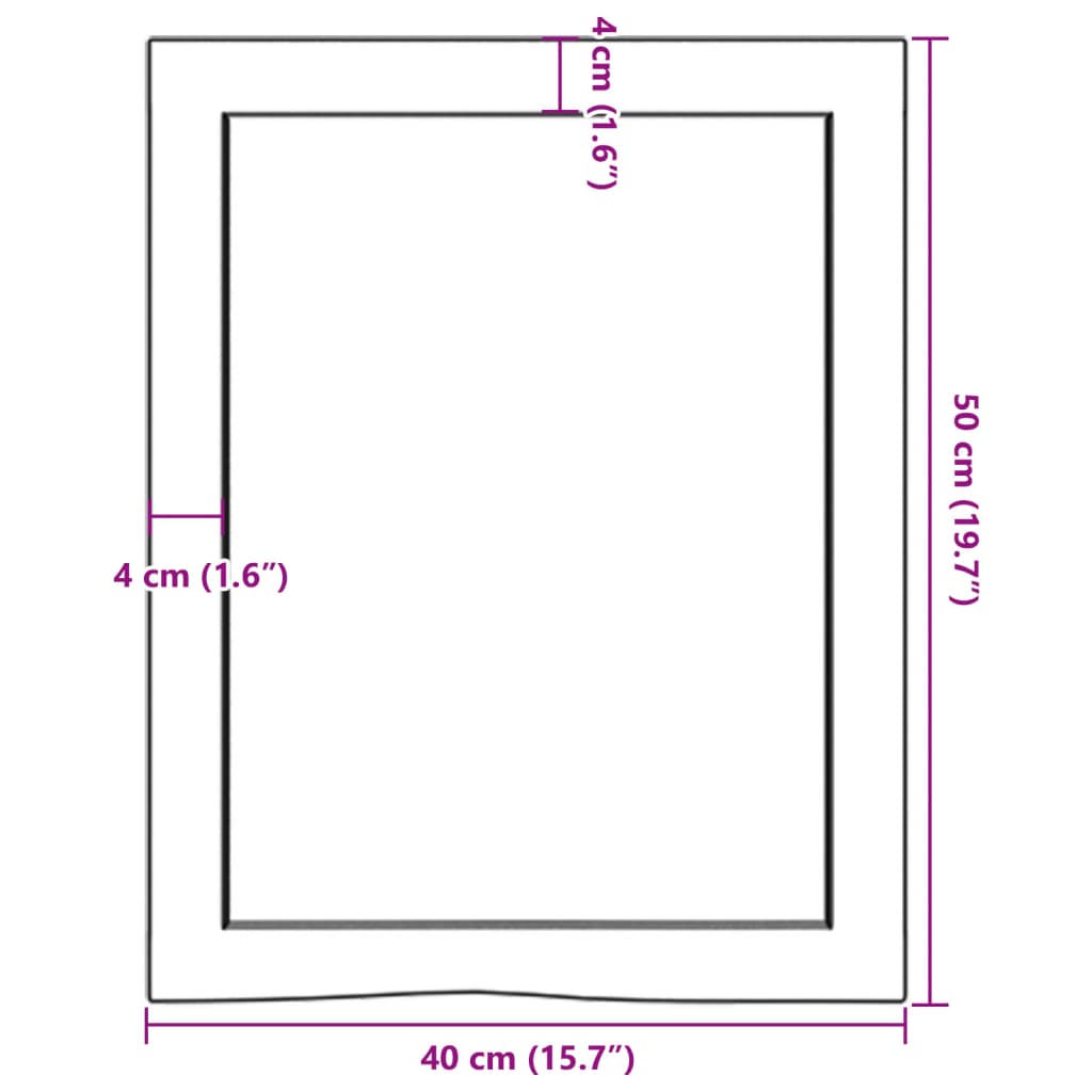 vidaXL Benkeplate til bad lysebrun 40x50x6 cm behandlet heltre