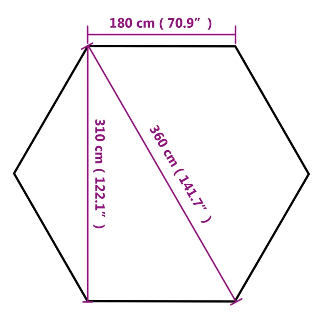 vidaXL Popup partytelt sammenleggbart sekskantet gråbrun 220g/m²