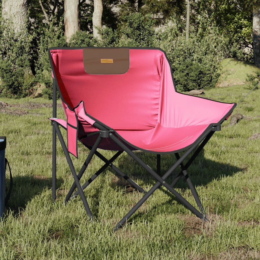 vidaXL Campingstoler med lomme 2 stk sammenleggbar rosa