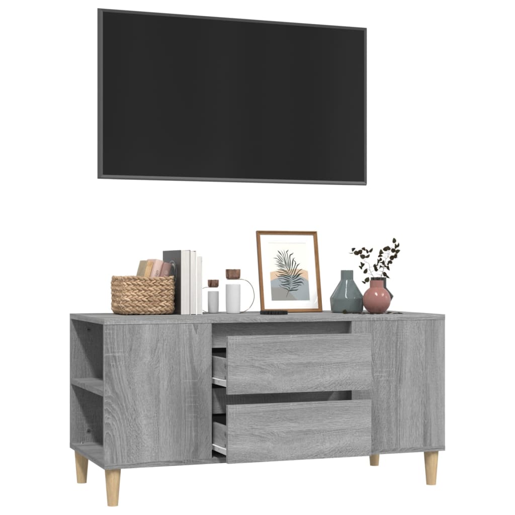 vidaXL TV-benk grå sonoma 102x44,5x50 cm konstruert tre