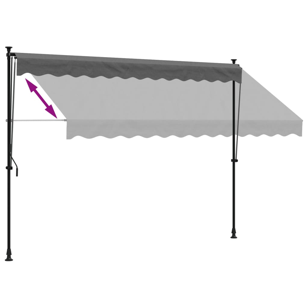 vidaXL Uttrekkbar markise antrasitt 300x150 cm stoff og stål