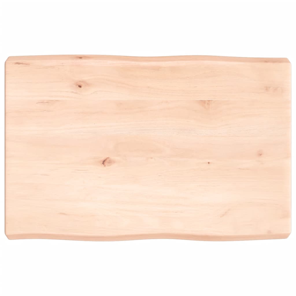 vidaXL Bordplate 60x40x(2-6) cm ubehandlet heltre eik naturlig kant