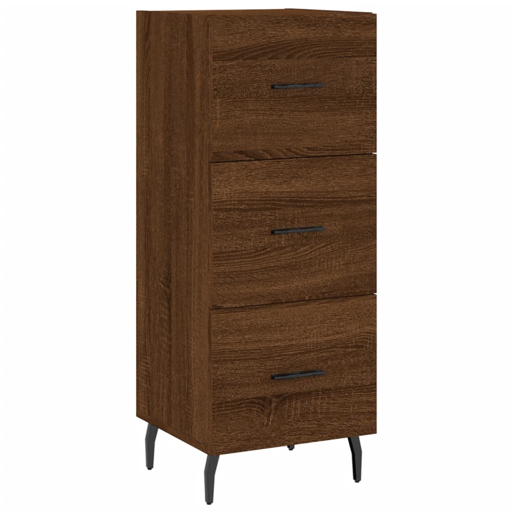 vidaXL Highboard brun eik 34,5x34x180 cm konstruert tre