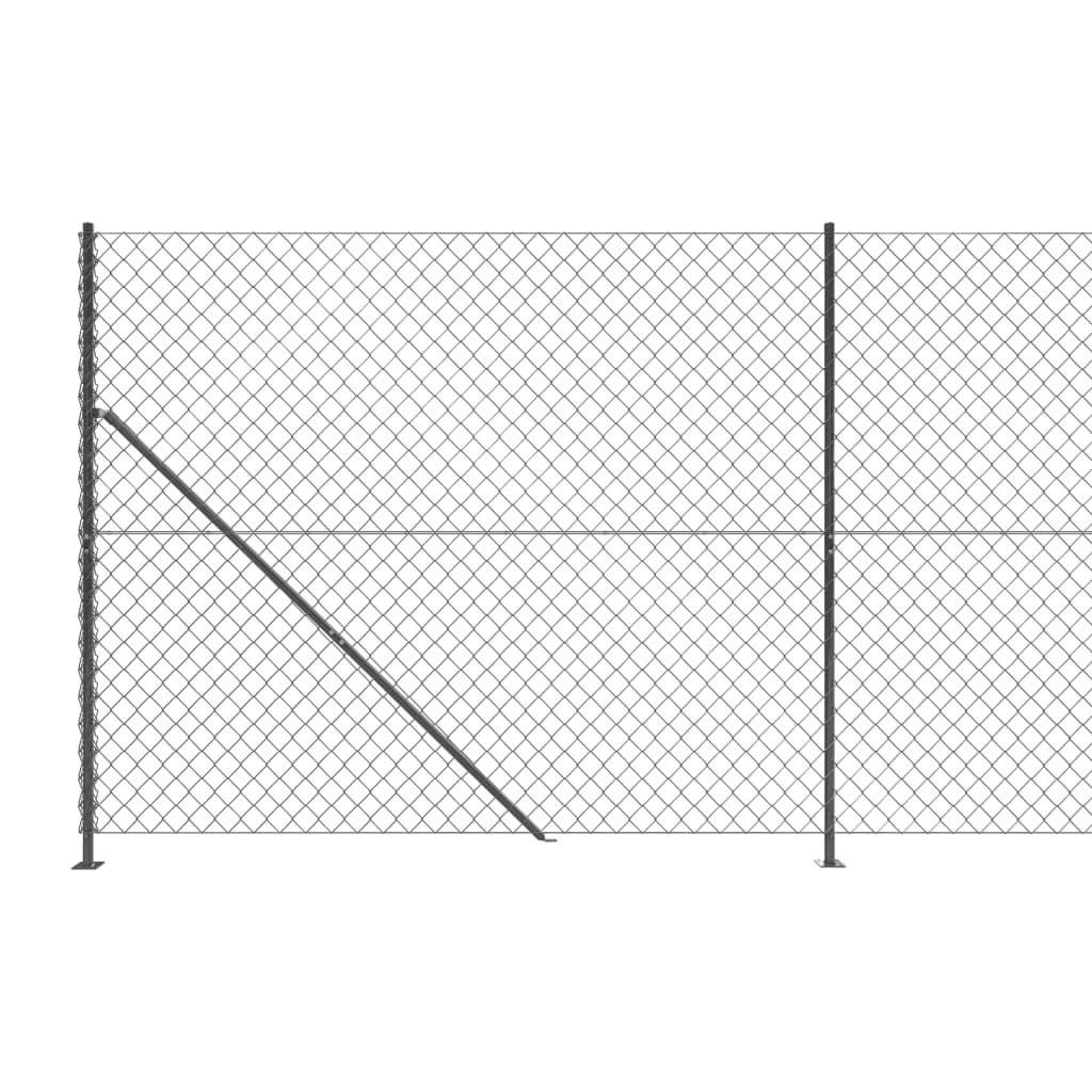 vidaXL Kjettinggjerde med flens antrasitt 1,8x25 m