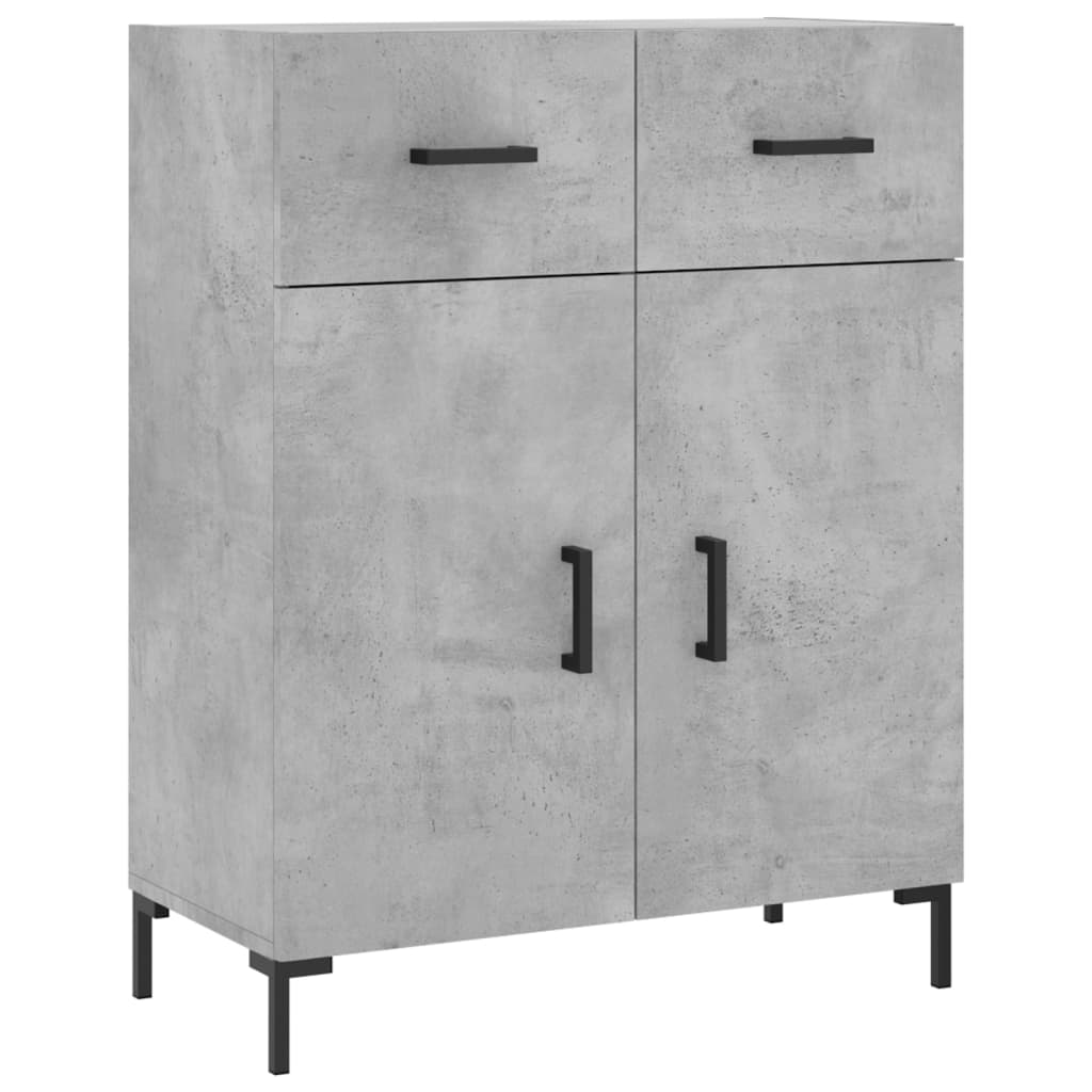 vidaXL Highboard betonggrå 69,5x34x180 cm konstruert tre