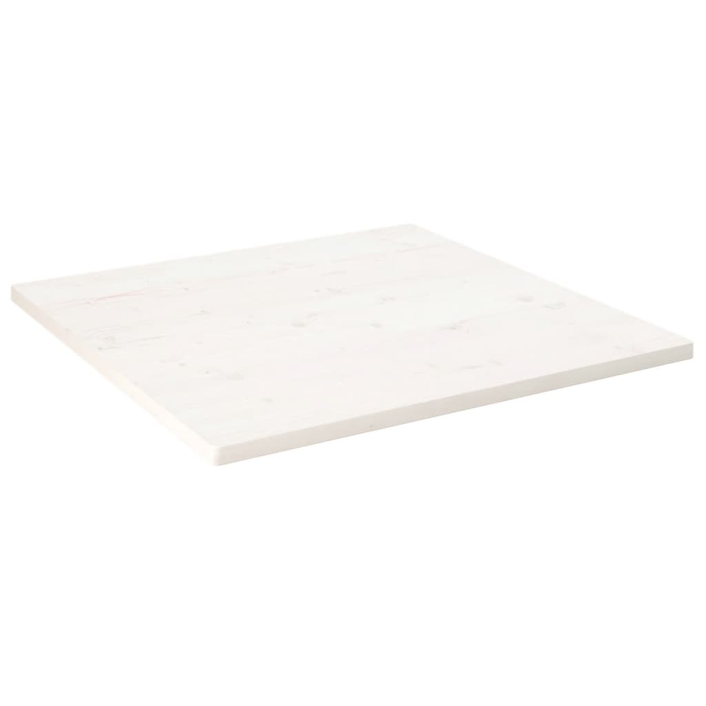 vidaXL Bordplate hvit 90x90x2,5 cm heltre furu rektangulær