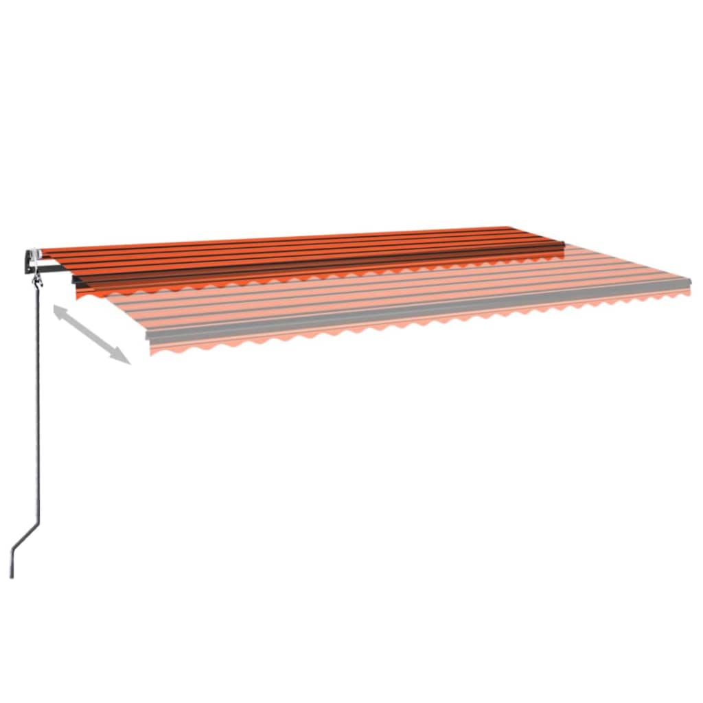 vidaXL Automatisk uttrekkbar markise 600x350 cm oransje og brun