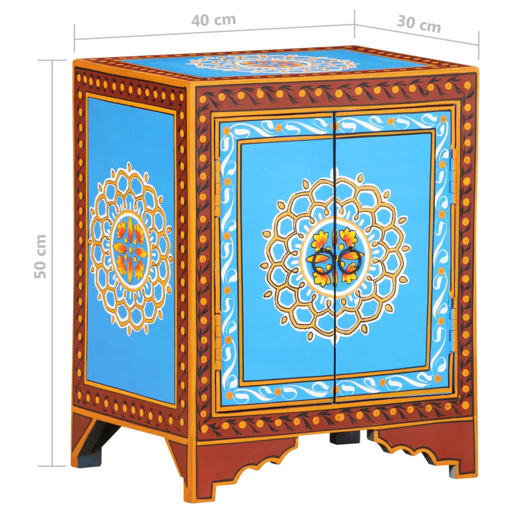 vidaXL Håndmalt nattbord 40x30x50 cm heltre mango