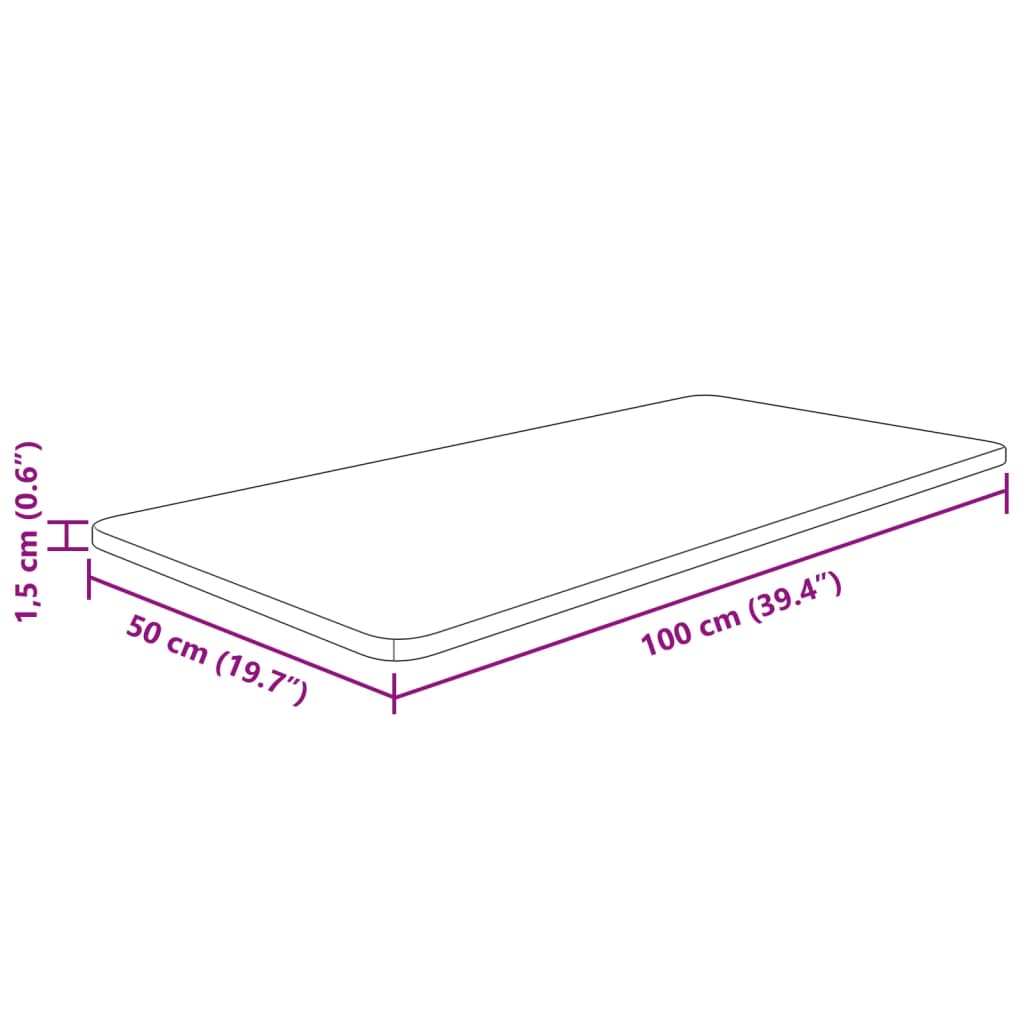 vidaXL Benkeplate til bad mørkebrun 100x50x1,5 cm behandlet heltre