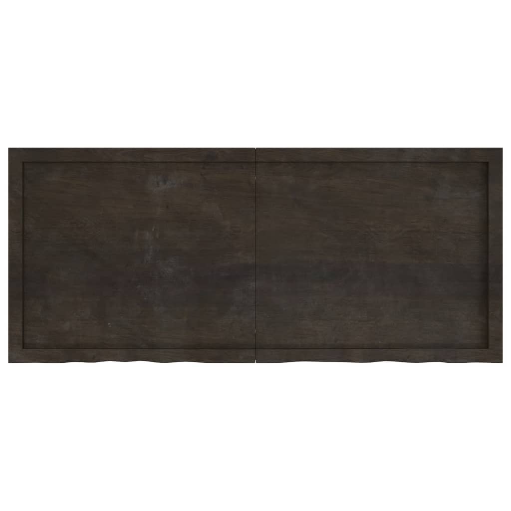 vidaXL Benkeplate til bad mørkebrun 140x60x(2-4) cm behandlet heltre