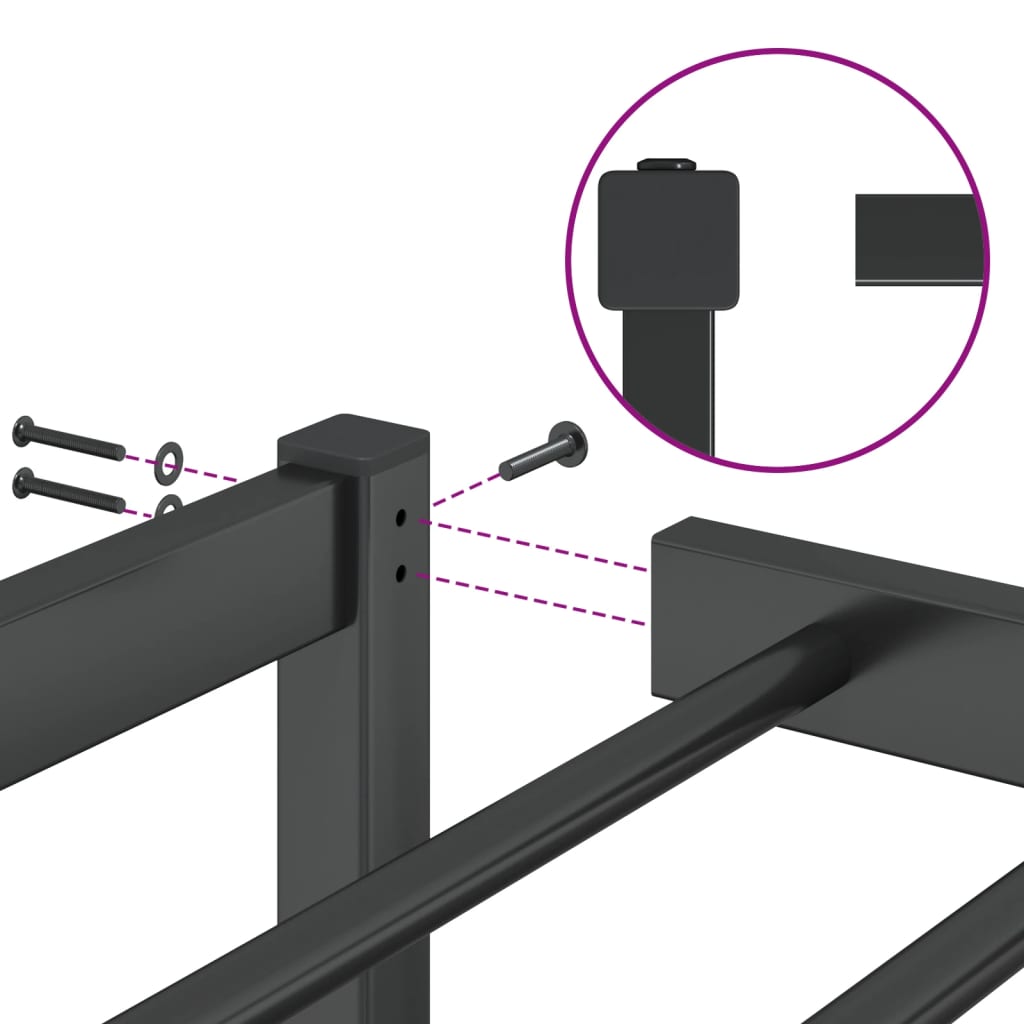 vidaXL Sengeramme i metall svart 90x190 cm