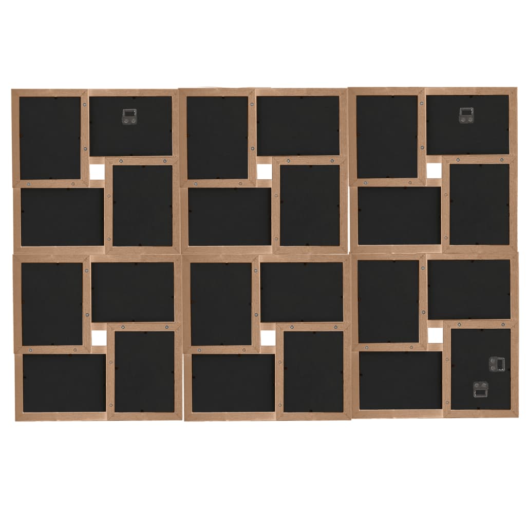 vidaXL Fotorammekollasj for 24x(10x15 cm) bilde lysebrun MDF