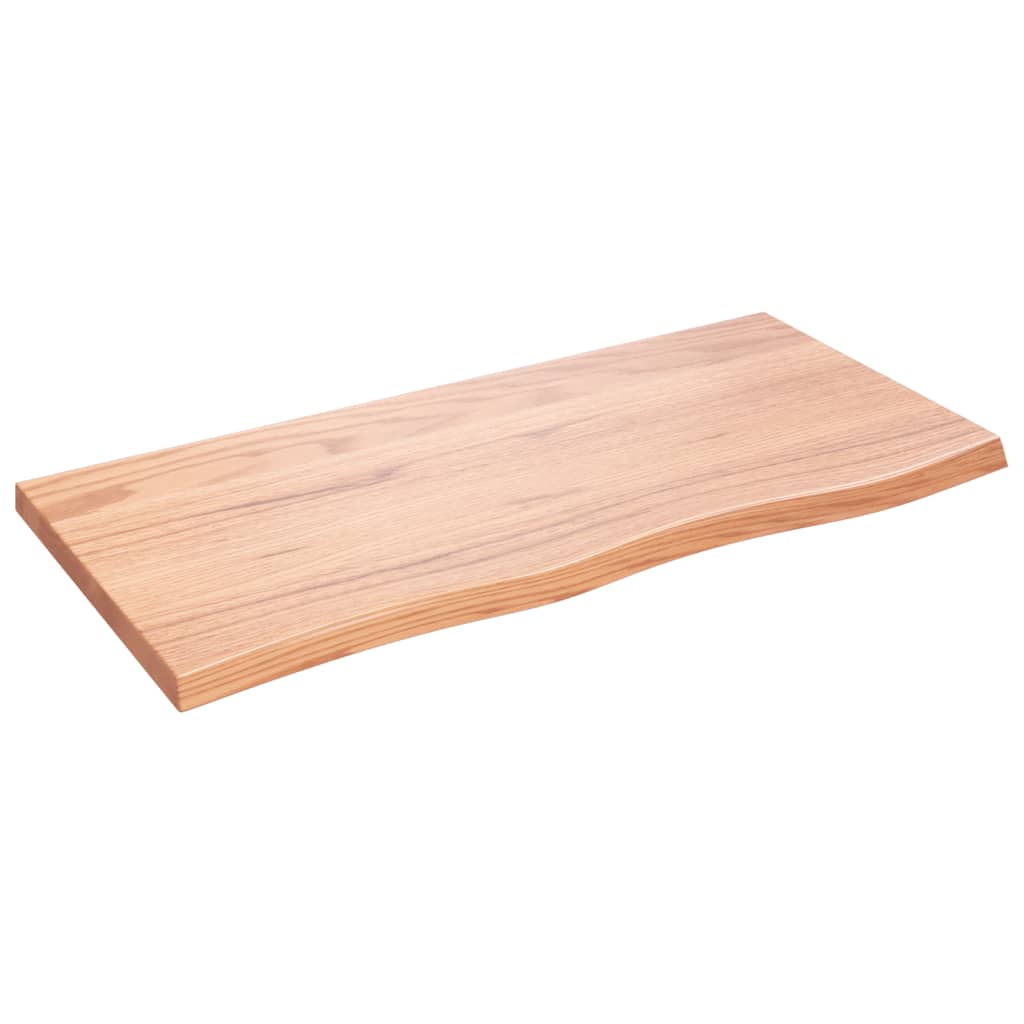 vidaXL Benkeplate til bad lysebrun 100x50x(2-4) cm behandlet heltre