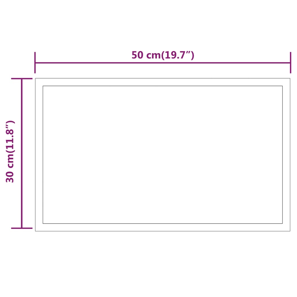 vidaXL Baderomsspeil med LED 30x50 cm