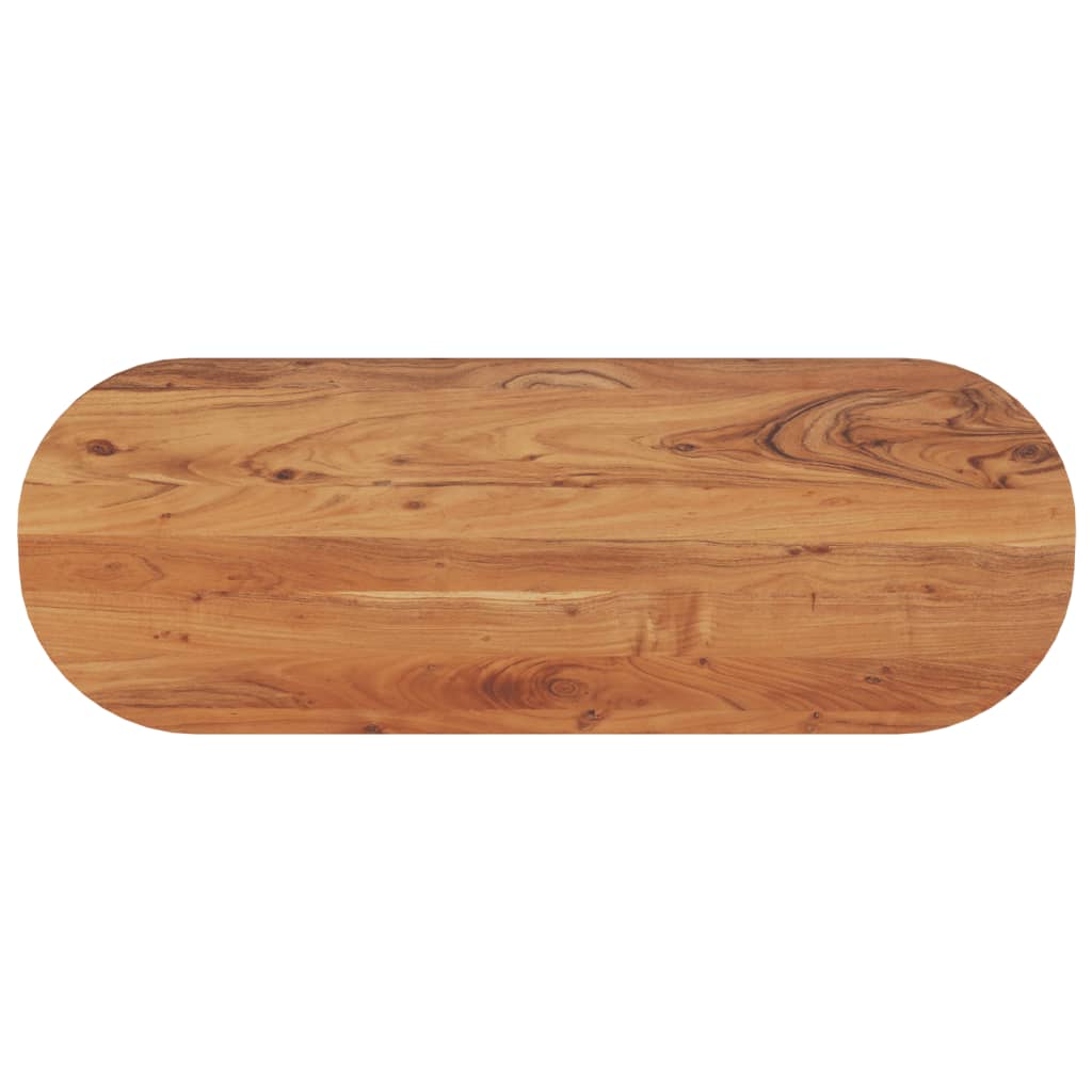 vidaXL Bordplate 110x40x3,8 cm oval heltre akasie