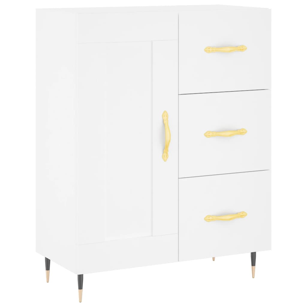 vidaXL Highboard hvit 69,5x34x180 cm konstruert tre