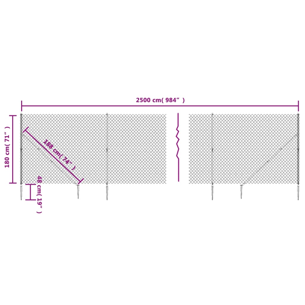 vidaXL Nettinggjerde med stolpespyd 1,8x25 m grønn