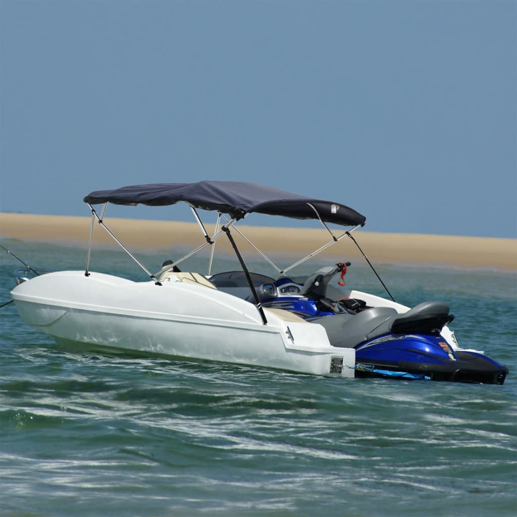 vidaXL Båtkalesje 3-buet med sidevegger i netting 183x(137-152)x137 cm