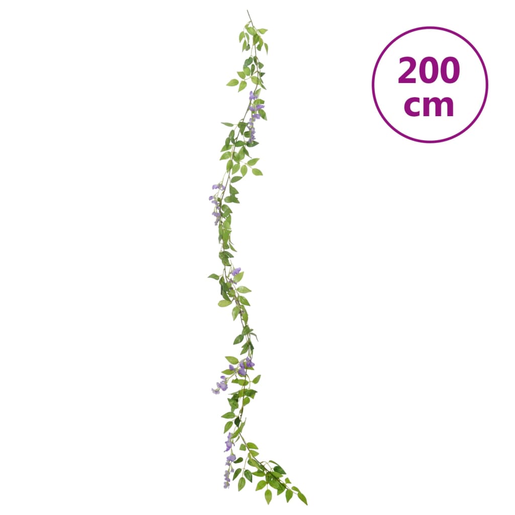 vidaXL Blomsterkranser for jul 6 stk lilla 200 cm