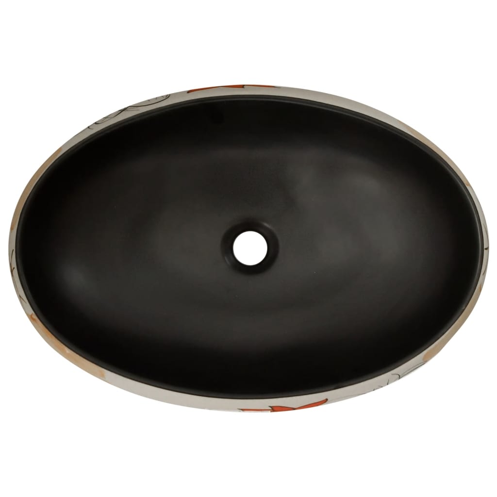 vidaXL Benkeservant flerfarget oval 59x40x15 cm keramikk