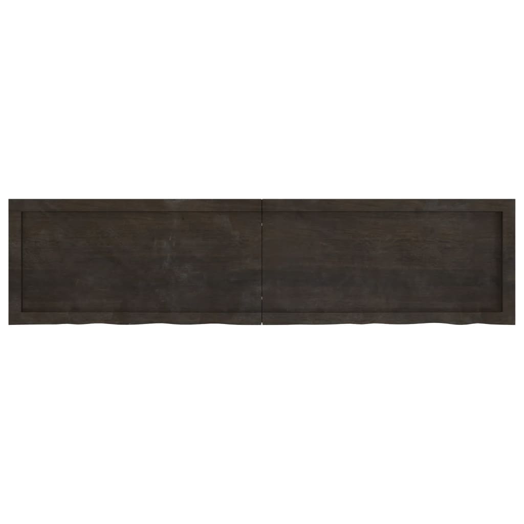 vidaXL Benkeplate til bad mørkebrun 160x40x(2-4) cm behandlet heltre