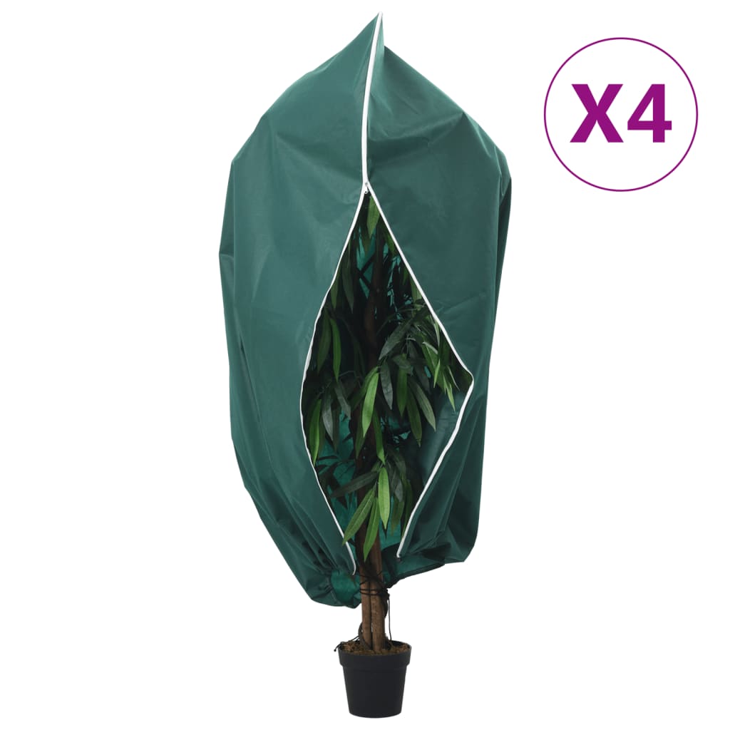 vidaXL Plantefleecetrekk med glidelås 4 stk 70 g/m² 3,14x2,5 m