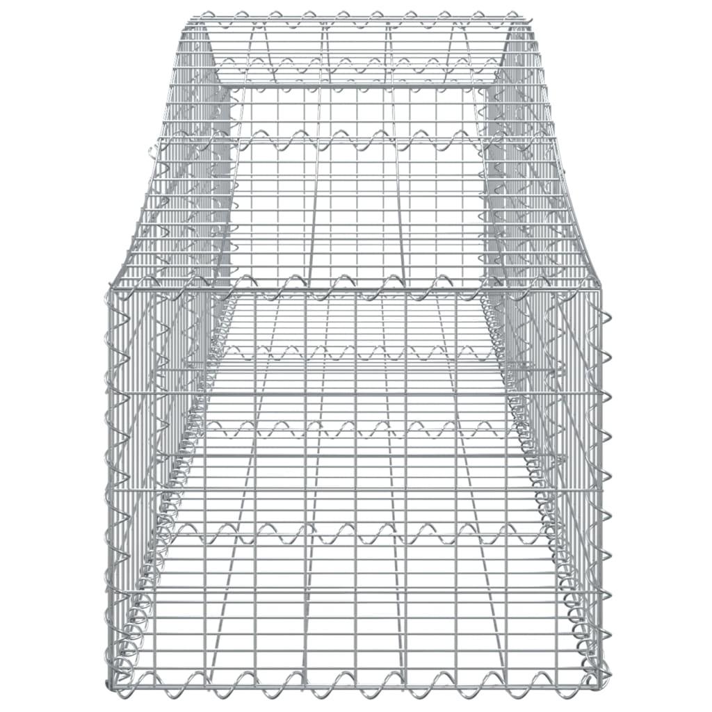 vidaXL Gabionkurver buede 4 stk 200x50x40/60 cm galvanisert jern