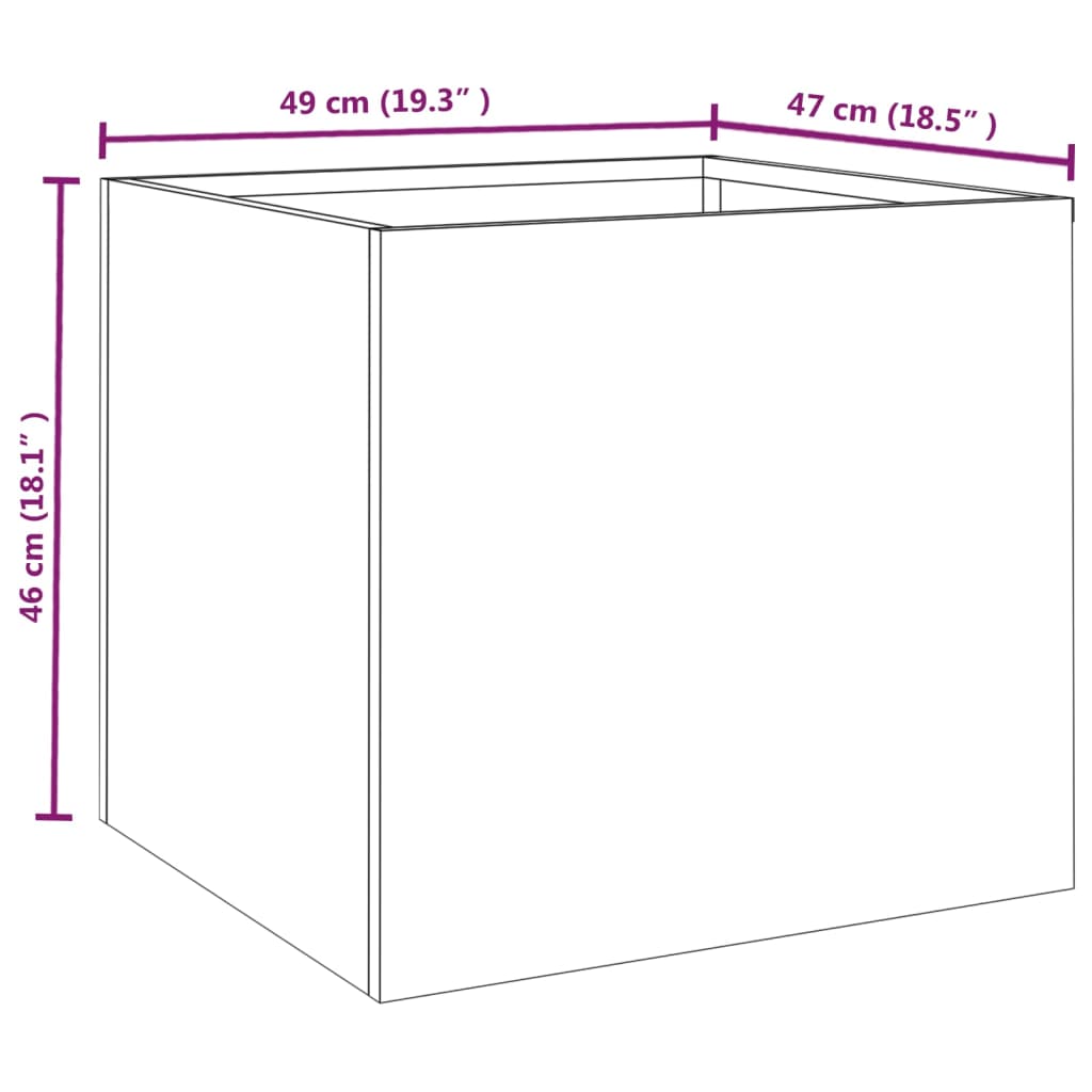 vidaXL Plantekasse 49x47x46 cm cortenstål