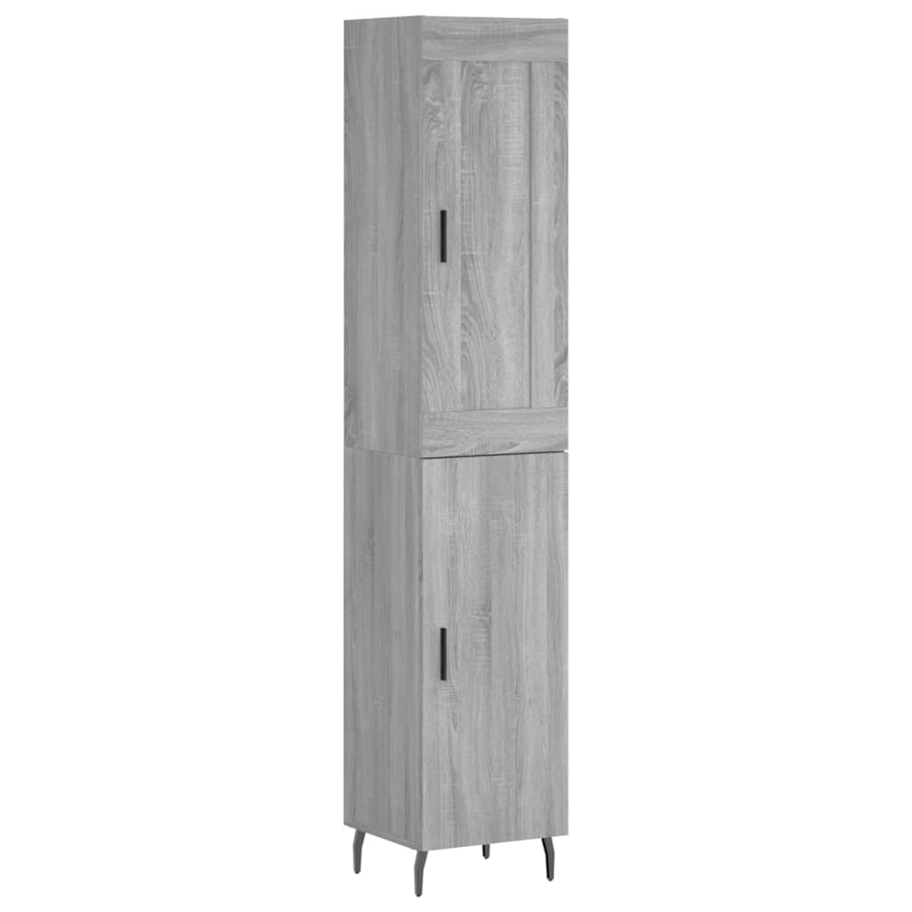 vidaXL Highboard grå sonoma 34,5x34x180 cm konstruert tre