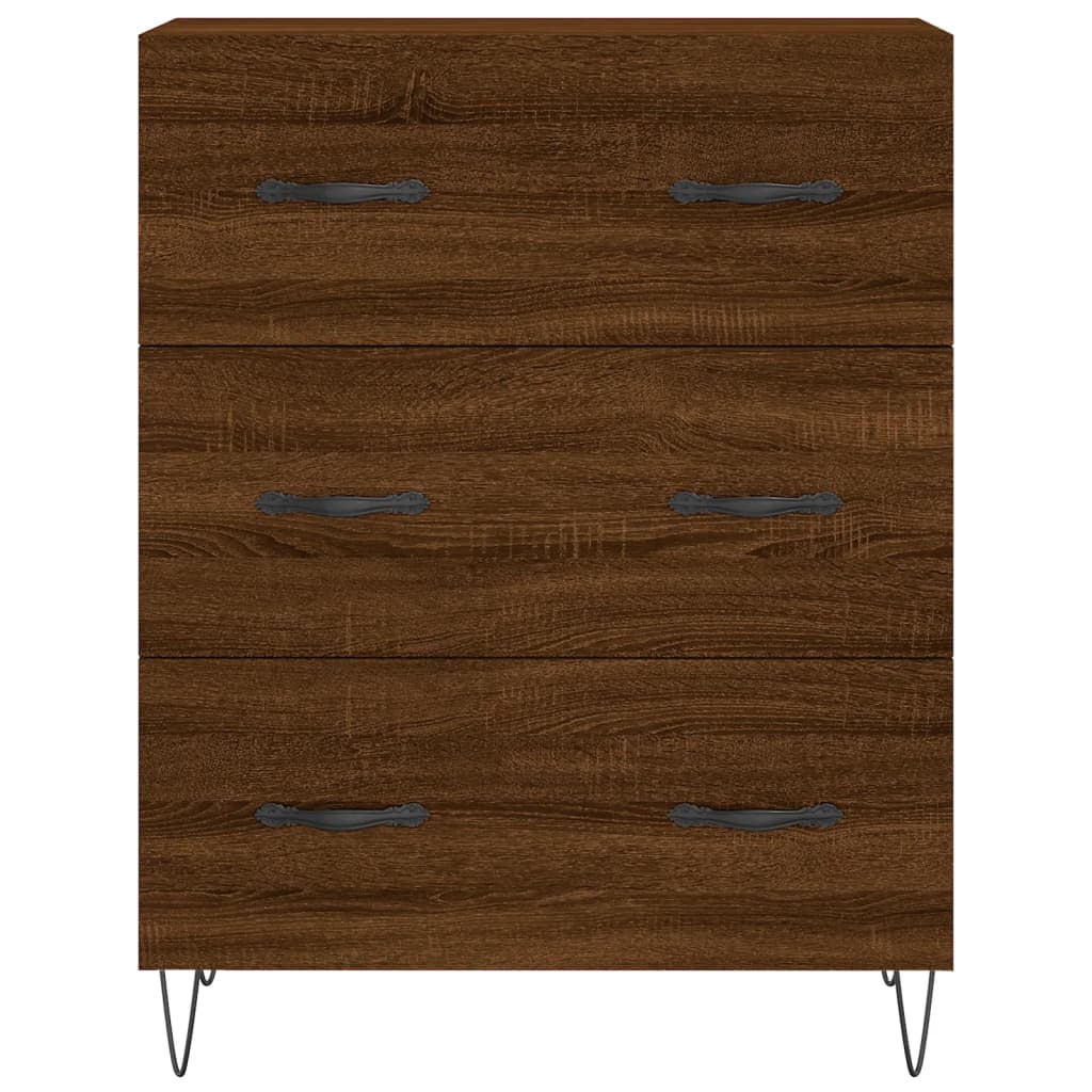 vidaXL Highboard brun eik 69,5x34x180 cm konstruert tre