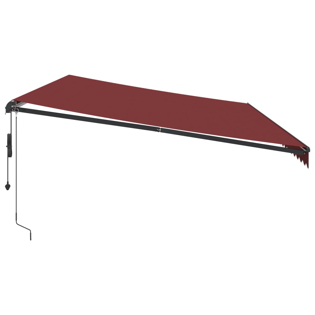 vidaXL Automatisk uttrekkbar markise med LED burgunder 600x350 cm