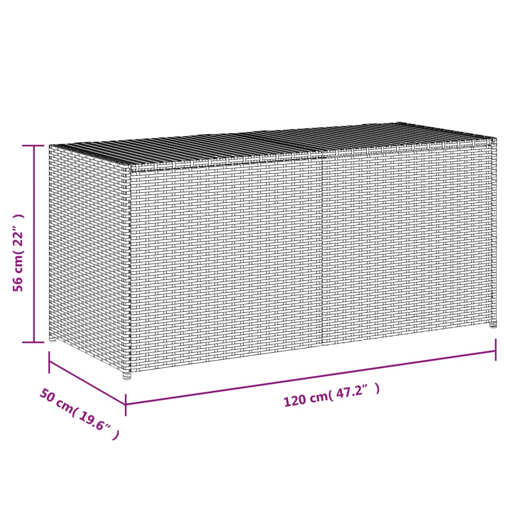 vidaXL Putekasse blandet beige 283L cm polyrotting