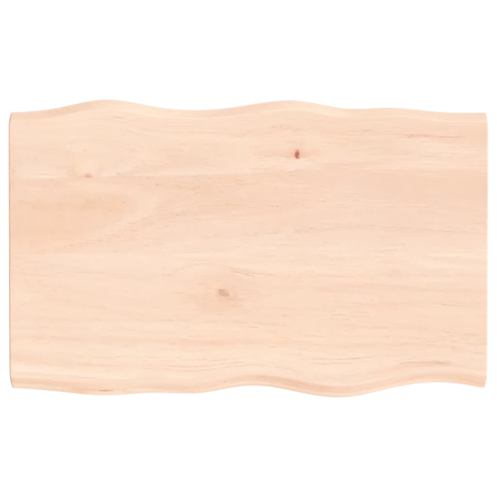 vidaXL Bordplate 80x50x2 cm ubehandlet heltre eik naturlig kant