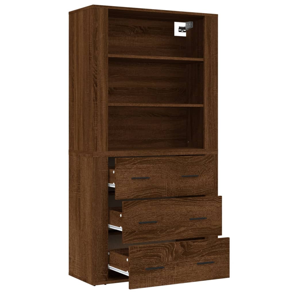 vidaXL Highboard brun eik konstruert tre