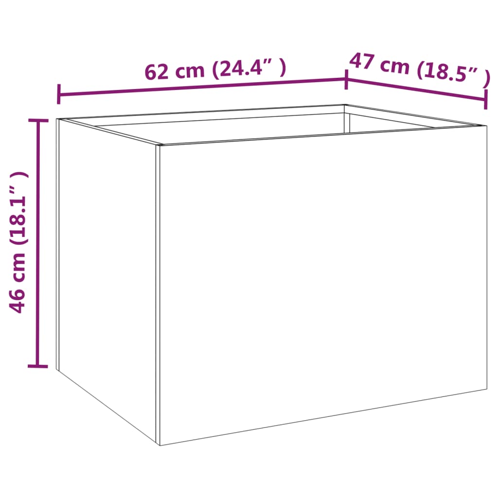 vidaXL Plantekasse 62x47x46 cm cortenstål