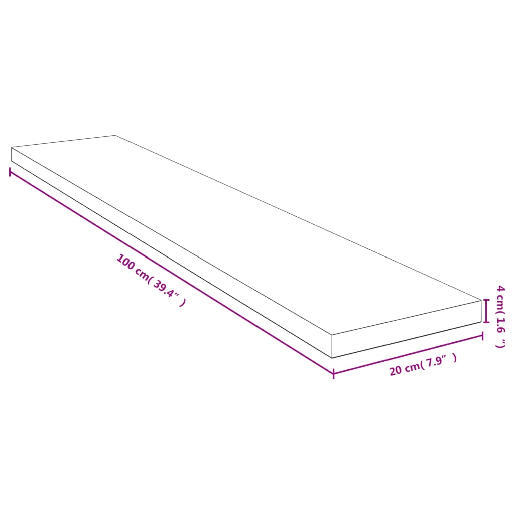 vidaXL Vegghylle 100x20x4 cm bambus