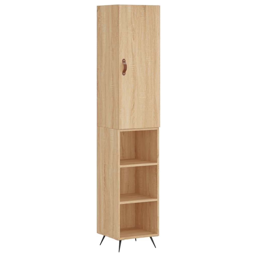 vidaXL Highboard sonoma eik 34,5x34x180 cm konstruert tre