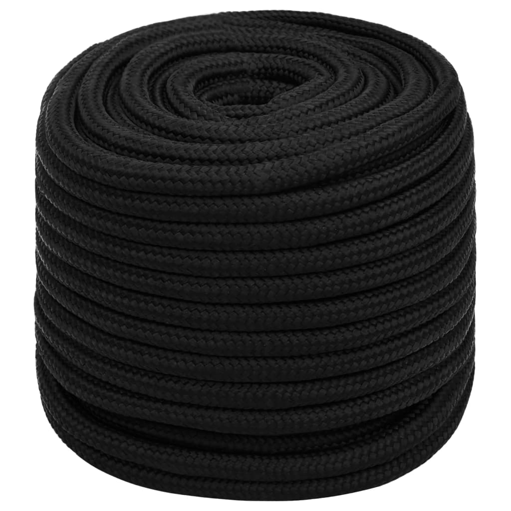 vidaXL Arbeidstau svart 18 mm 50 m polyester