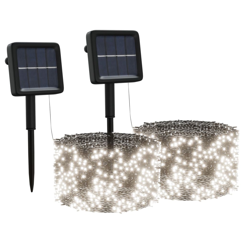 vidaXL Soldrevne lysslynger 2stk 2x200 LED kaldhvit innendørs utendørs