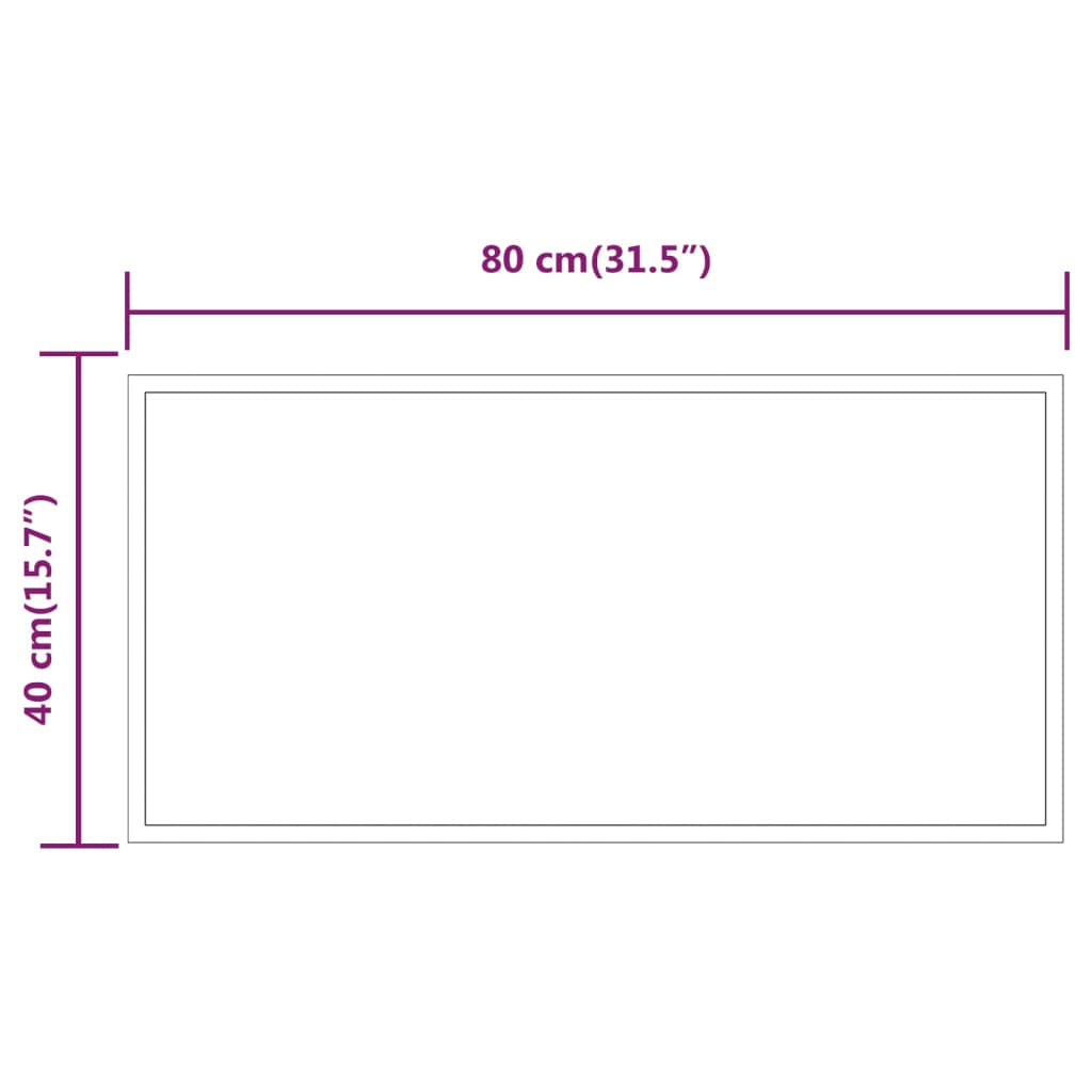 vidaXL Baderomsspeil med LED 40x80 cm