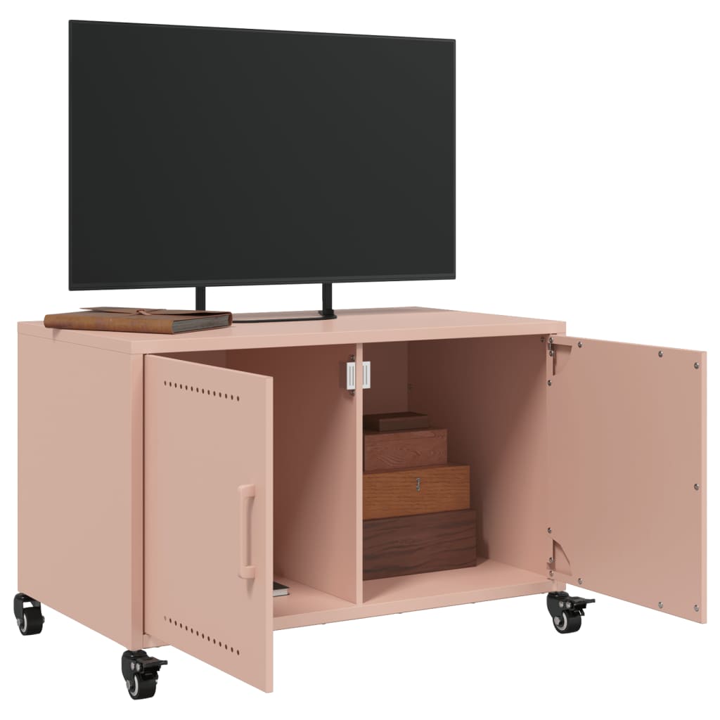 vidaXL TV-benk rosa 68x39x43,5 cm stål