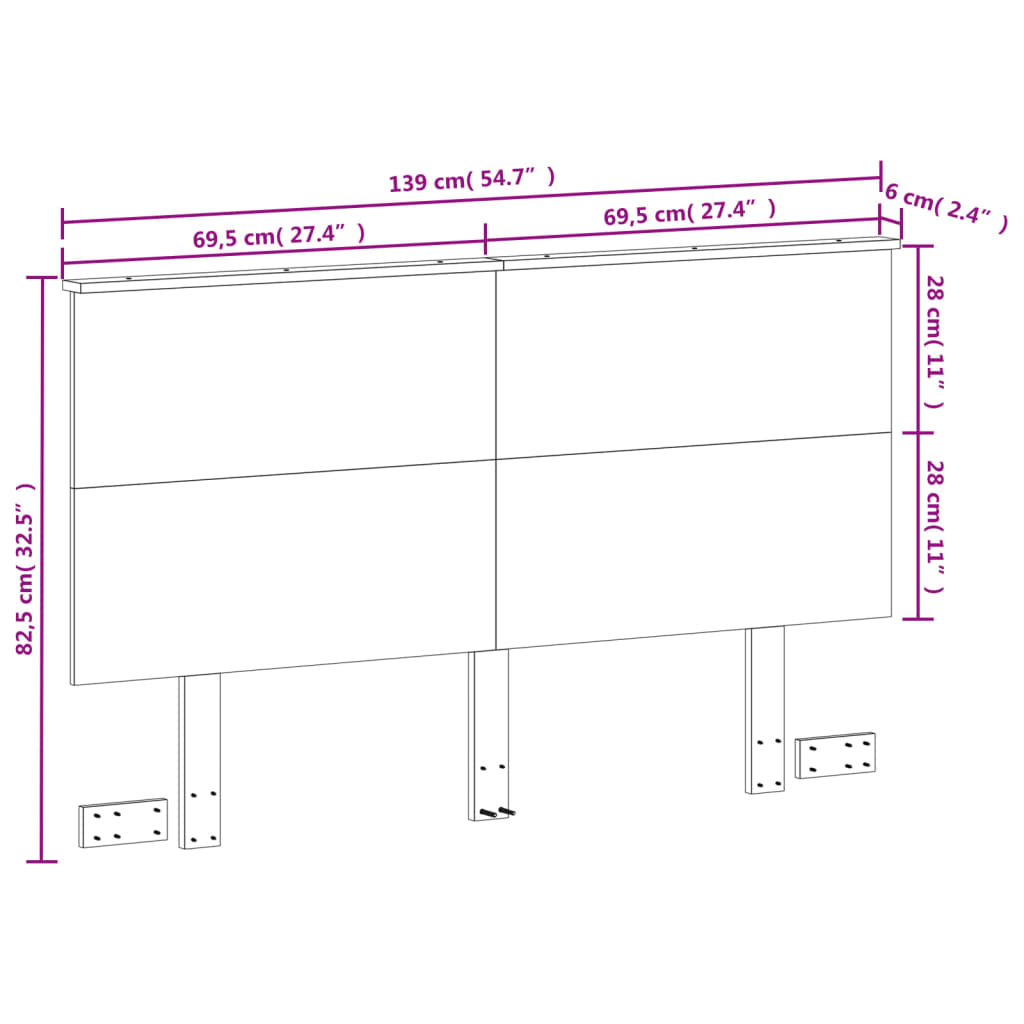 vidaXL Hodegavl voksbrun 135 cm heltre furu